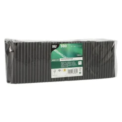 Cocktail Papierstrohhalm | Schwarz - Ø 7 mm x 10 cm - Papstar Pure (500 Stk)