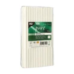 Cocktail Papierstrohhalm | Weiß - Ø 6 mm x 20 cm - Papstar Pure (100 Stk)