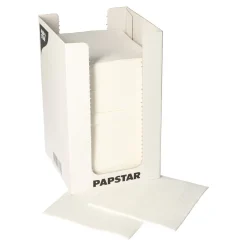 Cocktail-Serviette in Spenderbox 20x20 cm | Weiß – ¼ Falz – 2-lagig (100 Stk)