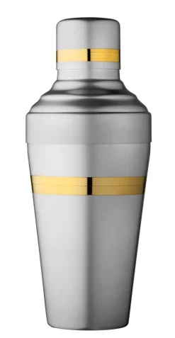 Cocktailshaker Yukiwa Baron | Silber matt - Vergoldete Akzente