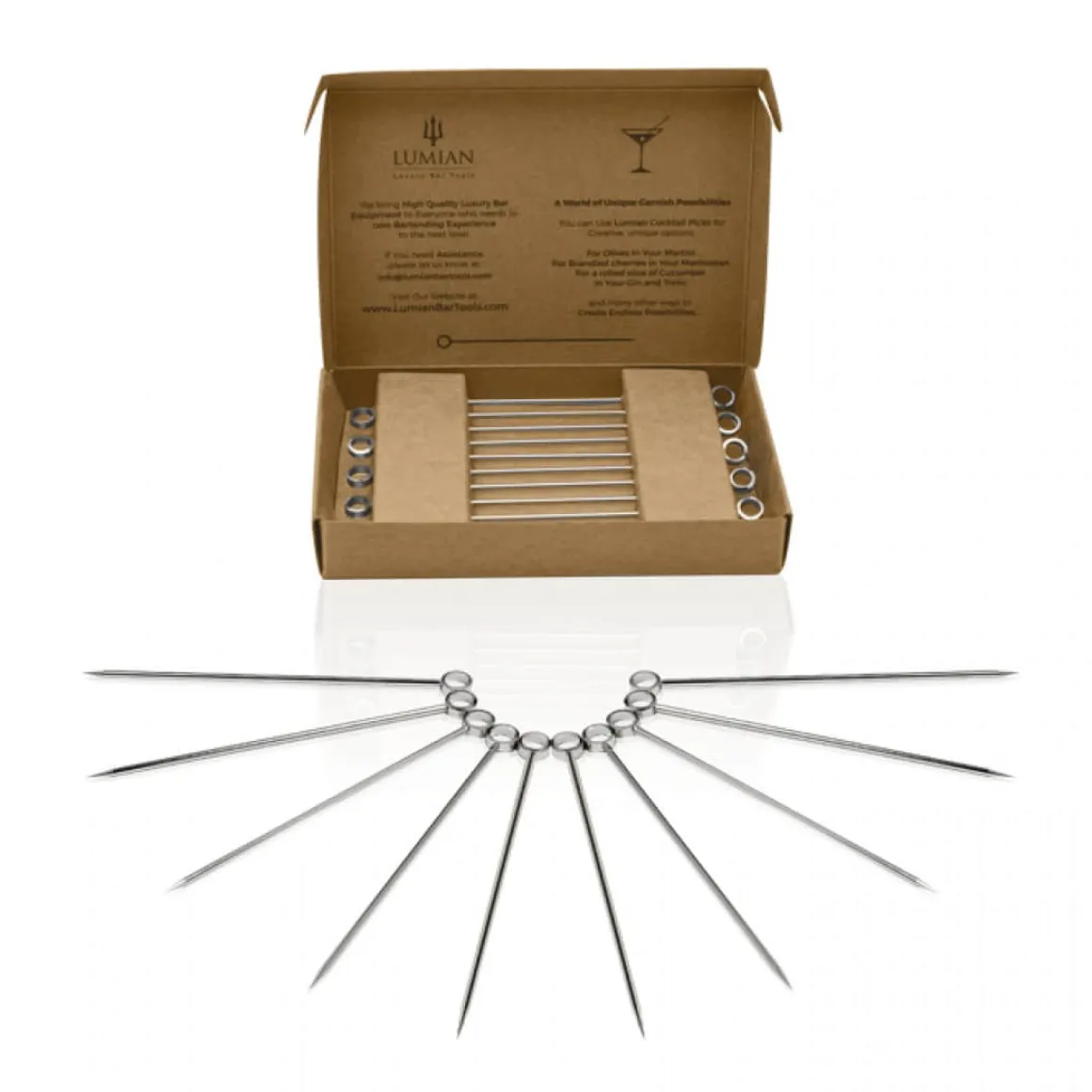 Cocktailspieß Edelstahl | Silber - 10 Stück