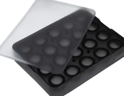 Eiswürfelform mit Deckel – Platin Silikon – Kugeln | 20 x 3 cm