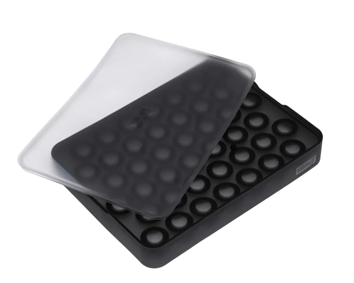 Eiswürfelform mit Deckel – Platin Silikon – Kugeln | 42 x 2 cm