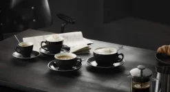 Espresso Untertasse - Italia Black | Schwarz - Ø 12,5 cm (6 Stk)