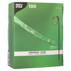 Fingerfood-Spieße "Twister" | Schwarz - 11 cm - Papstar Pure (100 Stk)