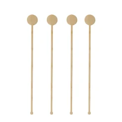 Getränke-Quirle "Coin" | Bambus - 18 cm - Papstar Pure (100 Stk)