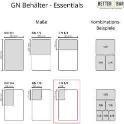 GN 1/9 Behälter - Edelstahl - GN Essentials | 10 cm