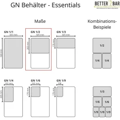 GN 1/2 Behälter - Edelstahl - GN Essentials | 15 cm