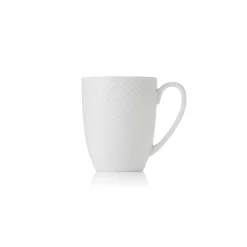 Kaffeetasse Karomuster | Weiß - 300 ml (4 Stk)