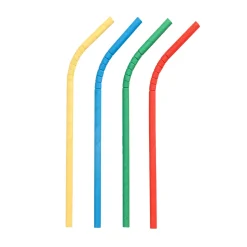 Papierstrohhalm biegbar | Bunt - Ø 6 mm x 22 cm - Papstar Pure (100 Stk)