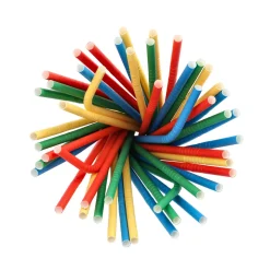 Papierstrohhalm biegbar | Bunt - Ø 6 mm x 22 cm - Papstar Pure (100 Stk)