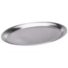 Serviertablett oval - Edelstahl matt | 19,5 x 15 cm