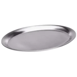 Serviertablett oval - Edelstahl matt | 19,5 x 15 cm
