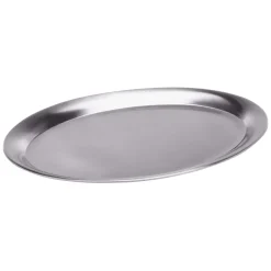 Serviertablett oval - Edelstahl matt | 23 x 17 cm