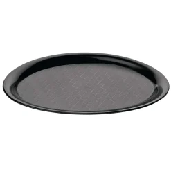Serviertablett oval - rutschfest | schwarz - 26,5 x 19,5 cm